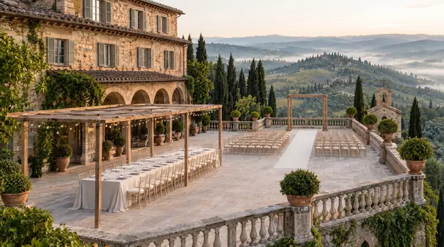 La terrazza allestita